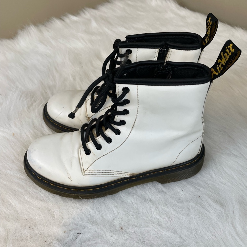Dr Martens 1460 Air Wair White Smooth Leather Lace-Up Boots